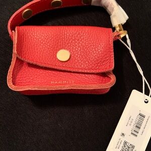 Hammitt Winter Cherry Mini Bag with Gold Button Accents NWT Credit Card Wallet